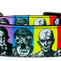 Horror characters dog collar handmade adjustable buckle 1" or 5/8" wide or leash Petcollarshandmade