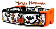 Mickey Halloween dog collar handmade adjustable buckle collar 1" wide or leash Petcollarshandmade