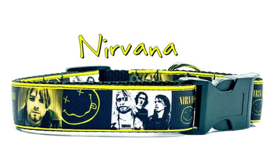 Nirvana dog collar Rock N Roll handmade adjustable buckle 1