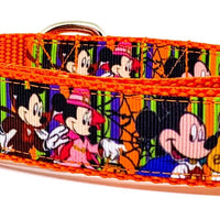 Mickey Halloween dog collar handmade adjustable buckle collar 1" wide or leash Petcollarshandmade