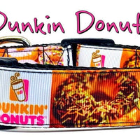 Dunkin Donuts dog collar handmade adjustable buckle collar 1" wide or leash Petcollarshandmade