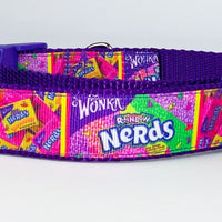 Nerds Candy dog collar handmade adjustable buckle collar 1" wide or leash Petcollarshandmade