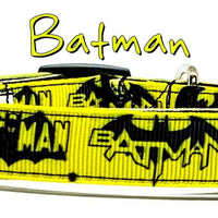 Batman dog collar handmade adjustable buckle collar 5/8" wide or leash movie Petcollarshandmade