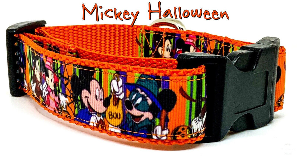 Mickey Halloween dog collar handmade adjustable buckle collar 1" wide or leash Petcollarshandmade