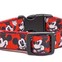 Mickey Mouse dog collar handmade adjustable buckle collar 5/8"wide or leash Petcollarshandmade