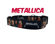 Metallica dog collar adjustable buckle collar 1" or 5/8"wide or leash Rock music Petcollarshandmade