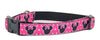 Minnie mouse Dog collar handmade adjustable buckle collar 5/8"wide or leash Petcollarshandmade