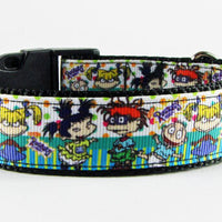 Rugrats dog collar handmade adjustable buckle collar 1" wide or leash Petcollarshandmade