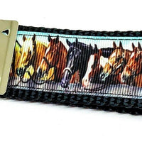 Horses Key Fob Wristlet Keychain 1 1/4"wide Zipper pull Camera strap