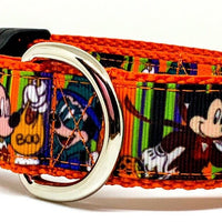 Mickey Halloween dog collar handmade adjustable buckle collar 1" wide or leash Petcollarshandmade