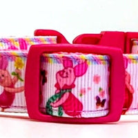 Pig Dog collar Winnie The Pooh handmade adjustable buckle 5/8" wide or leash