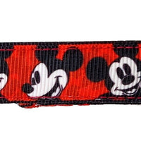 Mickey Mouse dog collar handmade adjustable buckle collar 5/8"wide or leash Petcollarshandmade