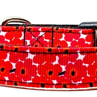 Marimekko Flowers dog collar handmade adjustable buckle collar 5/8" wide narrow Petcollarshandmade