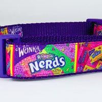 Nerds Candy dog collar handmade adjustable buckle collar 1" wide or leash Petcollarshandmade