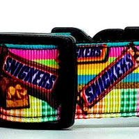 Snickers Candy dog collar handmade adjustable buckle 1" or 5/8" wide or leash
