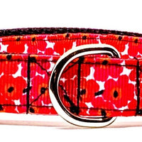 Marimekko Flowers dog collar handmade adjustable buckle collar 5/8" wide narrow Petcollarshandmade