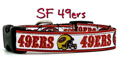 SF 49ers football dog collar handmade adjustable buckle 5/8