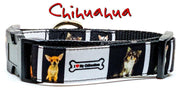 Chihuahua dog collar handmade adjustable buckle collar 1" or 5/8" wide or leash Petcollarshandmade