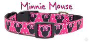 Minnie mouse Dog collar handmade adjustable buckle collar 5/8"wide or leash Petcollarshandmade