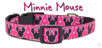 Minnie mouse Dog collar handmade adjustable buckle collar 5/8