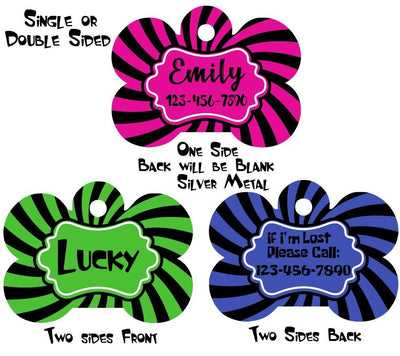 Pet ID Tag Starburst Personalized Custom Double Sided Pet Tag w/name & number Petcollarshandmade