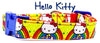 Hello Kitty dog collar handmade adjustable buckle collar 5/8" wide or leash Petcollarshandmade