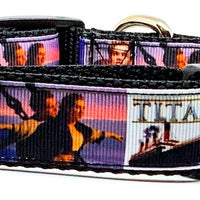 Titanic dog collar Movie handmade adjustable buckle 1" wide or leash