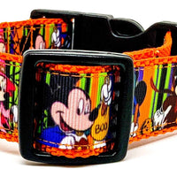 Mickey Halloween dog collar handmade adjustable buckle collar 1" wide or leash Petcollarshandmade