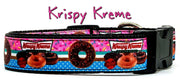 Krispy Kreme dog collar handmade adjustable buckle 1"or 5/8" wide or leash