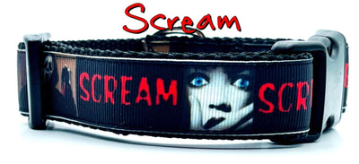 Scream dog collar handmade adjustable buckle collar 1