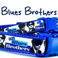 Blues Brothers dog collar handmade adjustable buckle 1" or 5/8" wide or leash