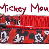 Mickey Mouse dog collar handmade adjustable buckle collar 5/8"wide or leash Petcollarshandmade