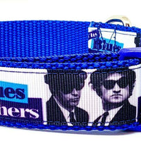 Blues Brothers dog collar handmade adjustable buckle 1" or 5/8" wide or leash