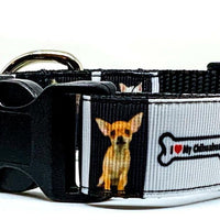 Chihuahua dog collar handmade adjustable buckle collar 1" or 5/8" wide or leash Petcollarshandmade