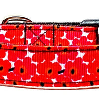 Marimekko Flowers dog collar handmade adjustable buckle collar 5/8" wide narrow Petcollarshandmade