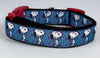 Cartoon dog collar handmade adjustable buckle collar 1" or 5/8" wide or leash Petcollarshandmade