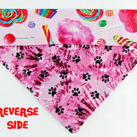 Candy Dog Bandana, Over the Collar dog bandana, Dog collar bandana, puppy