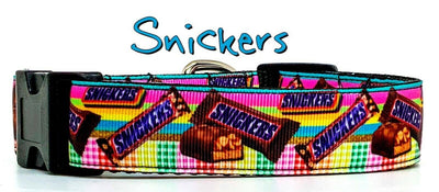 Snickers Candy dog collar handmade adjustable buckle 1
