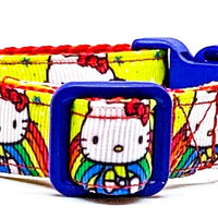 Hello Kitty dog collar handmade adjustable buckle collar 5/8" wide or leash Petcollarshandmade