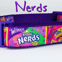 Nerds Candy dog collar handmade adjustable buckle collar 1" wide or leash Petcollarshandmade