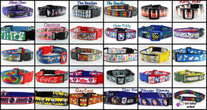 1" wide Dog & Cat collars, adjustable, durable, fun styles for your pet.