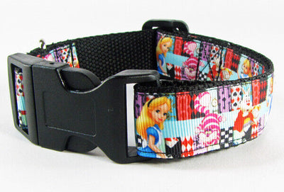 Alice in Wonderland dog collar handmade adjustable buckle collar 1
