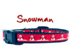 Snowman cat or small dog collar 1/2" wide adjustable handmade or leashes