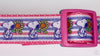 Snoopy dog collar handmade adjustable buckle collar 1" wide leash fabric $12