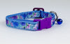 Flowers cat or small dog collar 1/2" wide adjustable handmade bell or leash