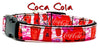 Coca Cola Dog collar handmade adjustable buckle collar 5/8" wide leash fabric Petcollarshandmade