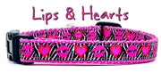 Lips & Hearts cat or small dog collar 1/2"wide adjustable handmade bell or leash Petcollarshandmade