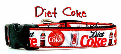 Diet Coke dog collar handmade adjustable buckle 5/8