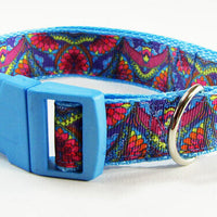 Paisley dog collar handmade adjustable buckle collar 1" wide or leash Petcollarshandmade