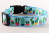 Cactus dog collar handmade adjustable buckle collar 1" or 5/8" wide or leash